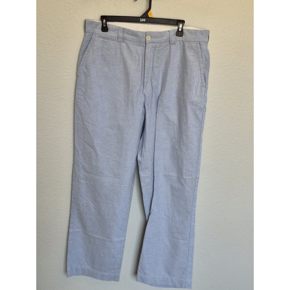 Polo Ralph Lauren Preston Pants Mens 38 X 30 Light Blue Oxford Cotton Straight